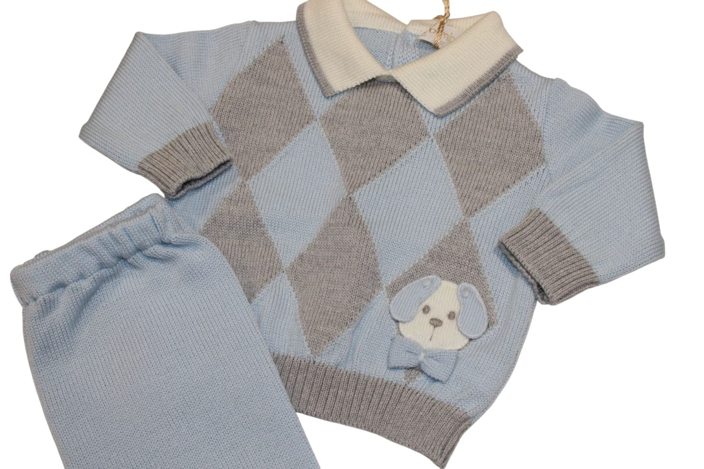 BIMBALO BLUE + GREY KNITTED SET