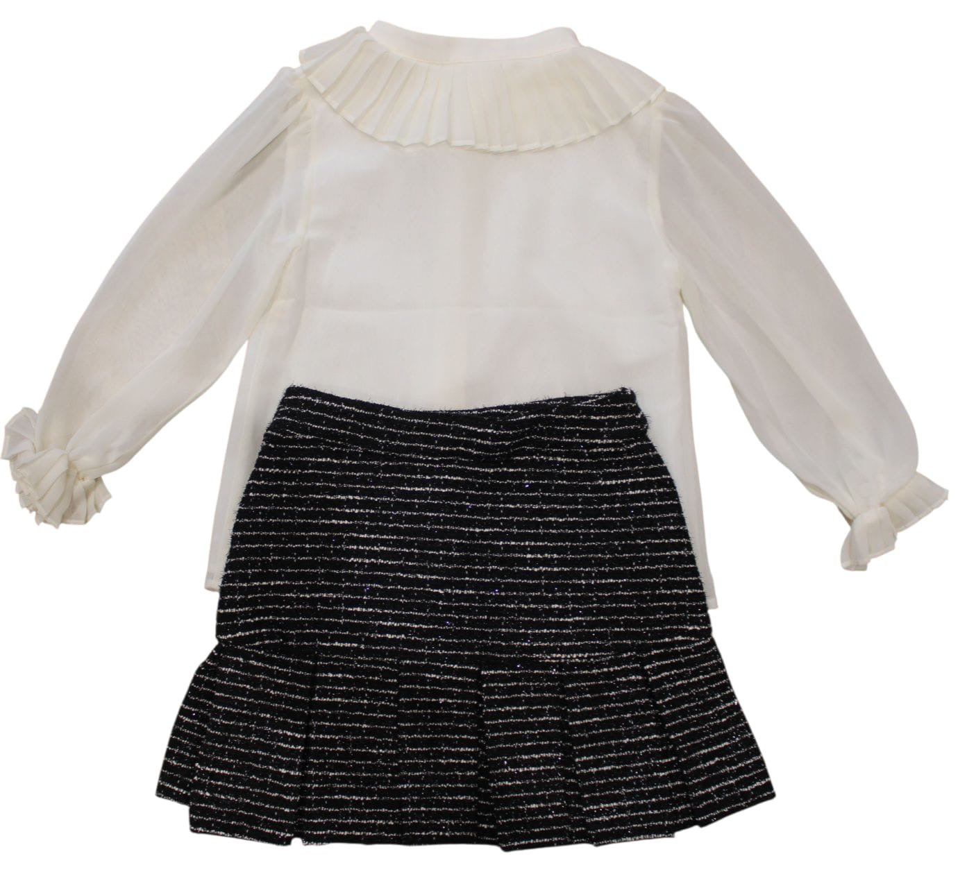 PATACHOU GIRLS OUTFIT - BLACK SKIRT & CREAM BLOUSE