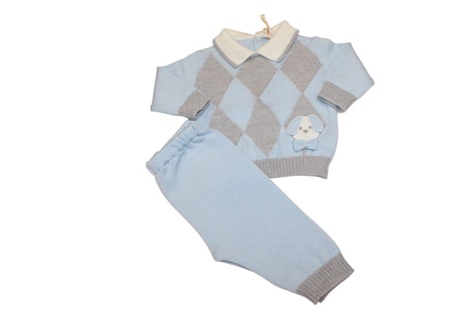 BIMBALO BLUE + GREY KNITTED SET