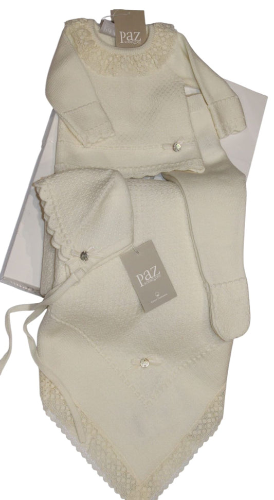 PAZ RODRIGUEZ BAY GIRLS CREAM SET + BLANKET