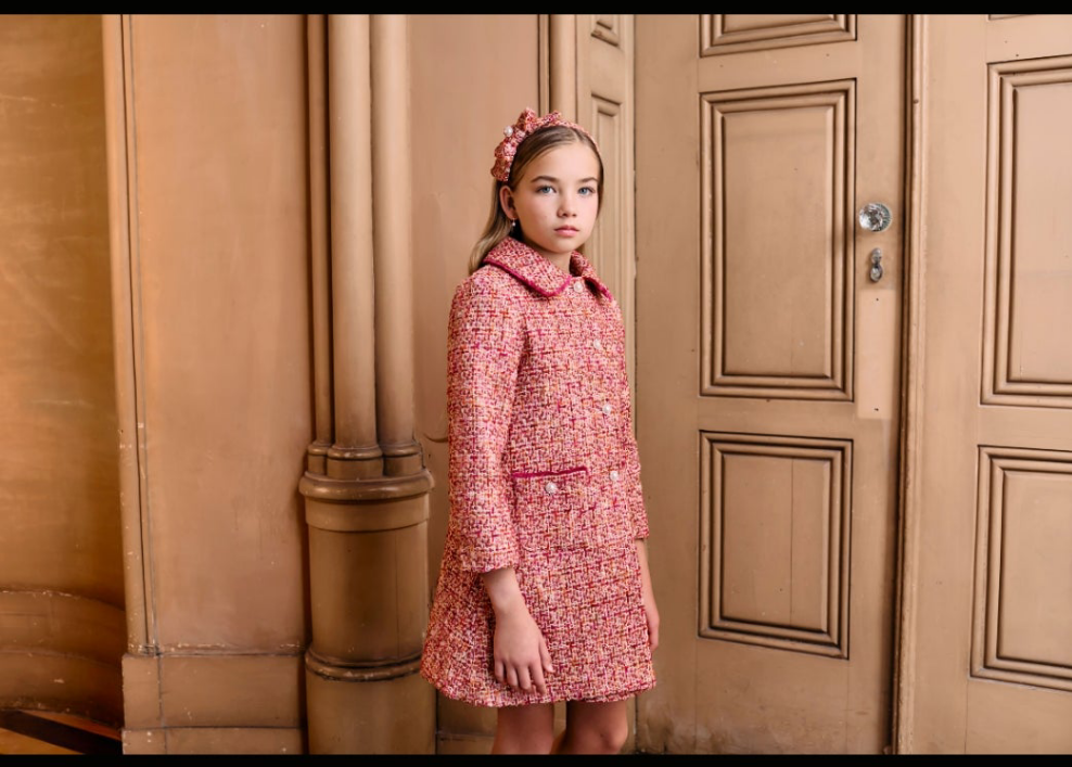 PINK TWEED COAT - PATACHOU