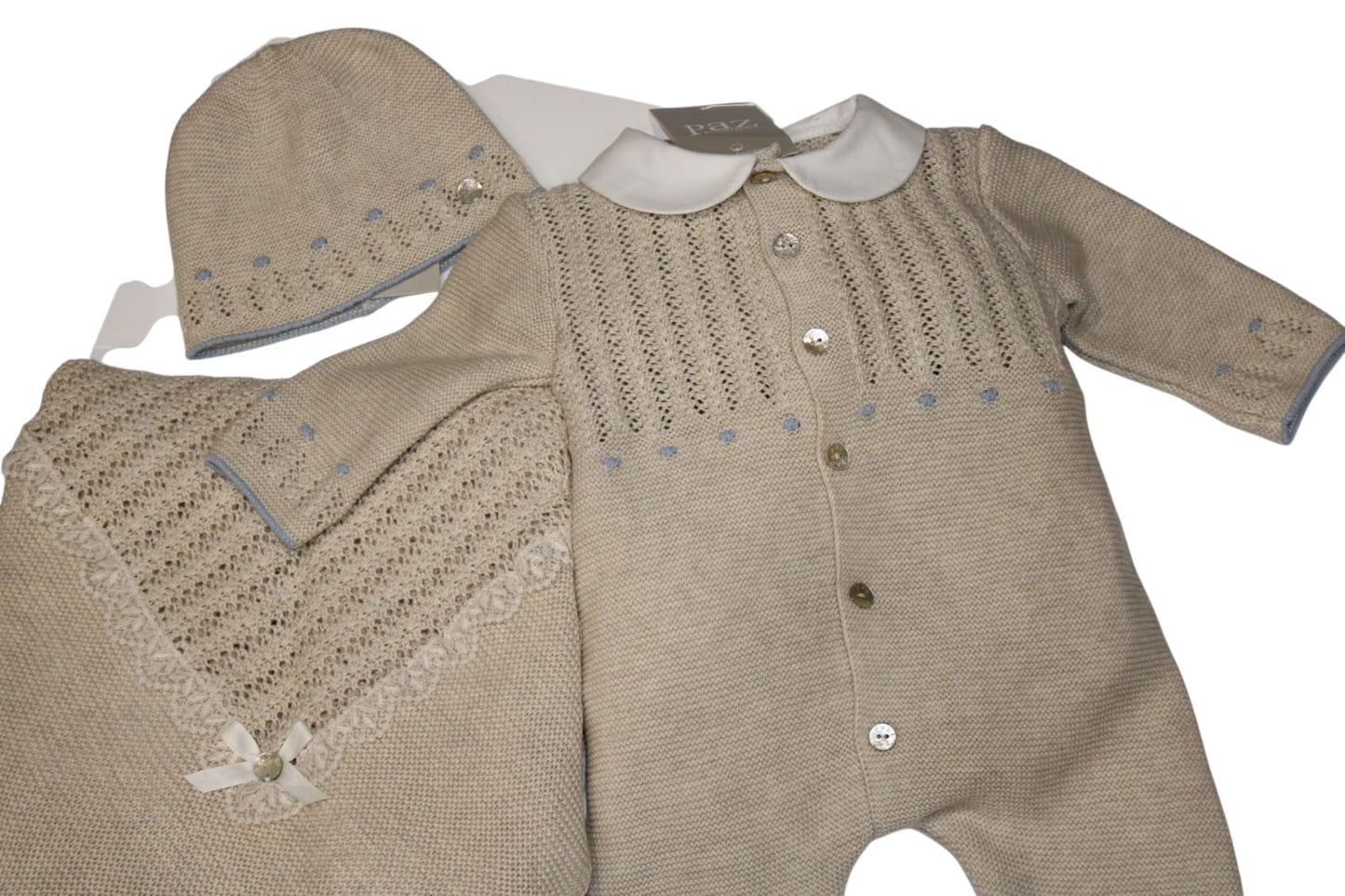 PAZ RODRIGUEZ BABY BOYS BEIGE SET