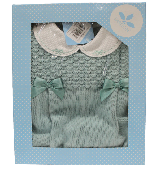 GREEN BABY GIRL KNITTED SET - SARDON