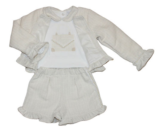 CREAM 3 PIECE TWEED SUIT - CHIC BY DEOLINDA