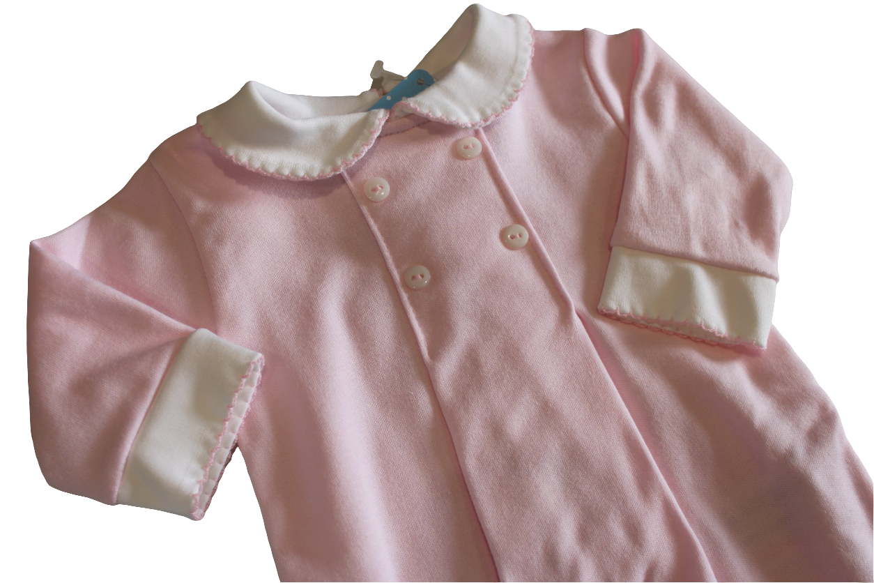 PINK & WHITE BABY GROW - SARDON