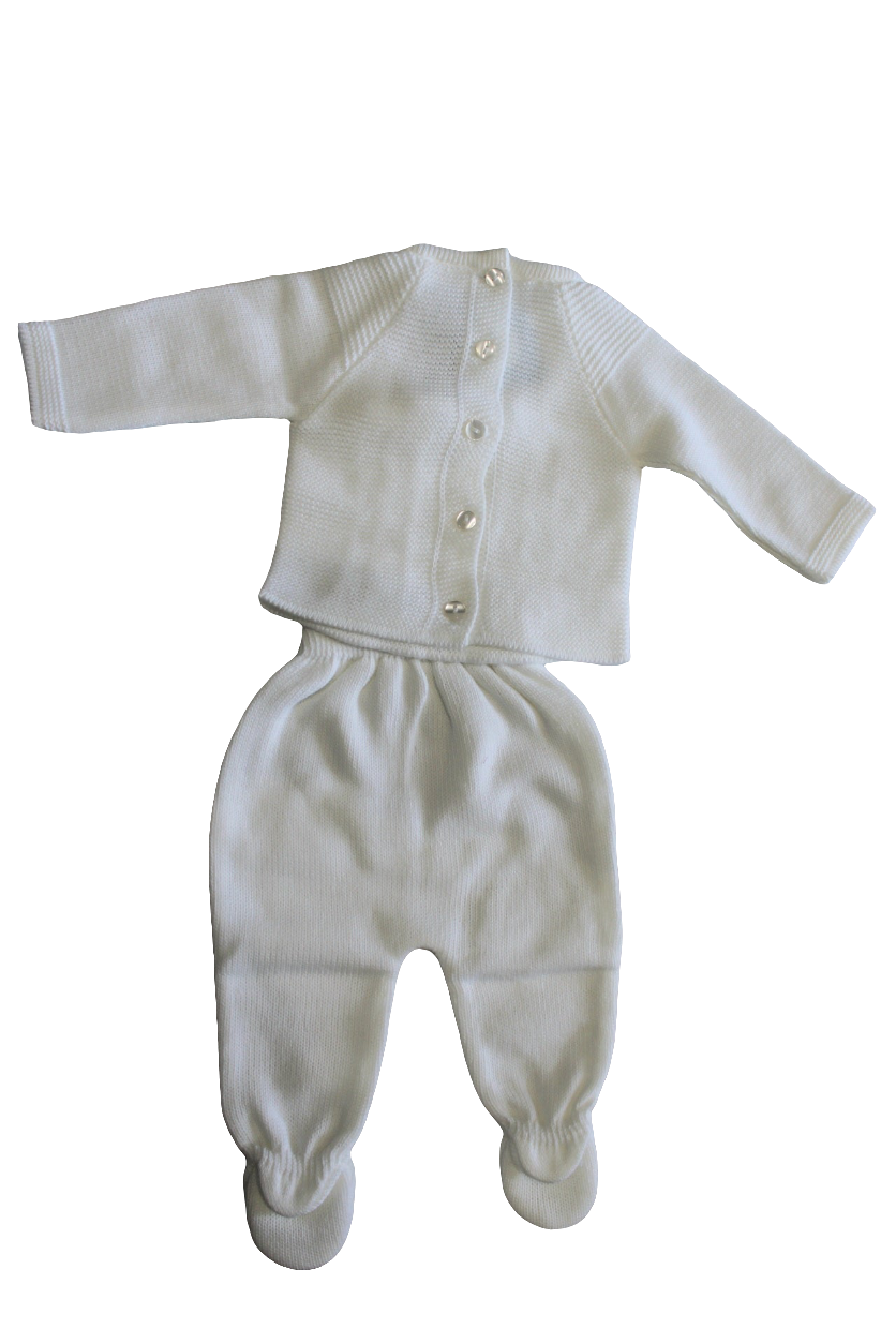 WHITE BABY BOYS KNITTED SET - SARDON