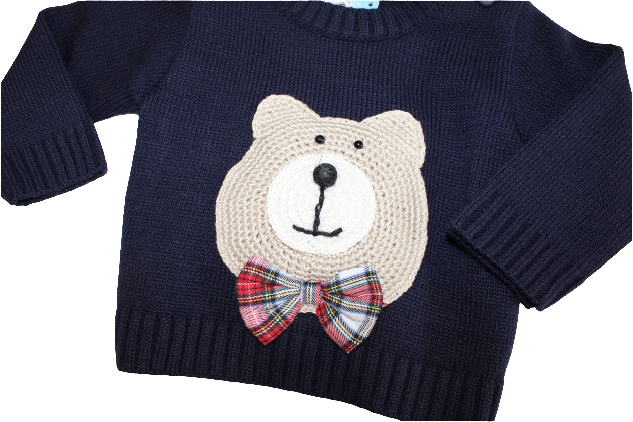 BABY NAVY JUMPER & GINGHAM BOTTOM SET - SARDON