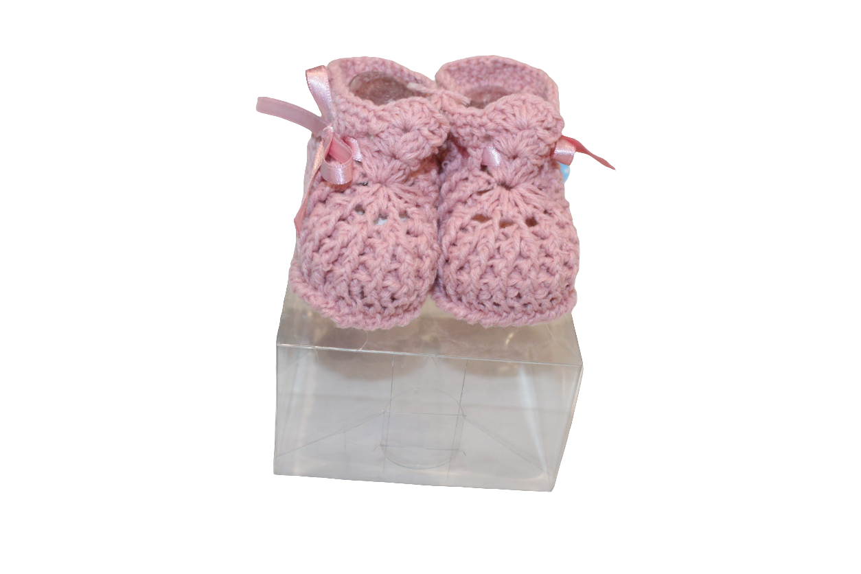 SARDON BABY GIRL PINK KNITTED BOOTIES