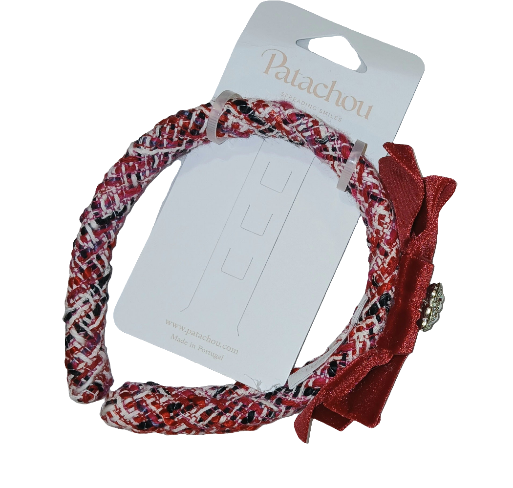 RED TWEED HEADBAND - PATACHOU