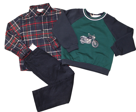 BOYS SET: NAVY CORDS & JUMPER - PATACHOU