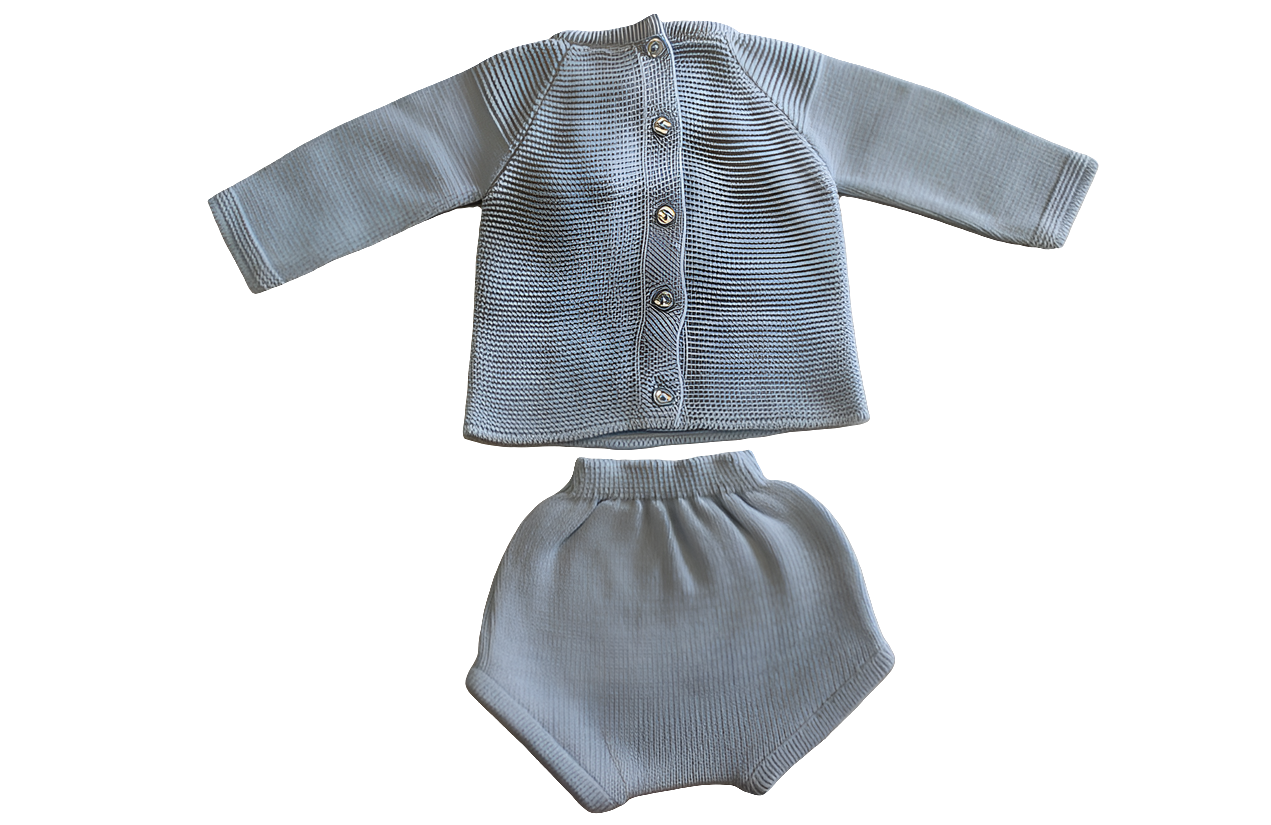 BLUE BABY BOY KNITTED SET - SARDON