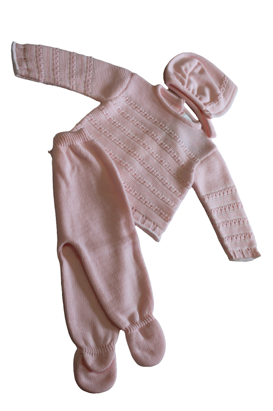 PINK BABY KNITTED SET - SARDON