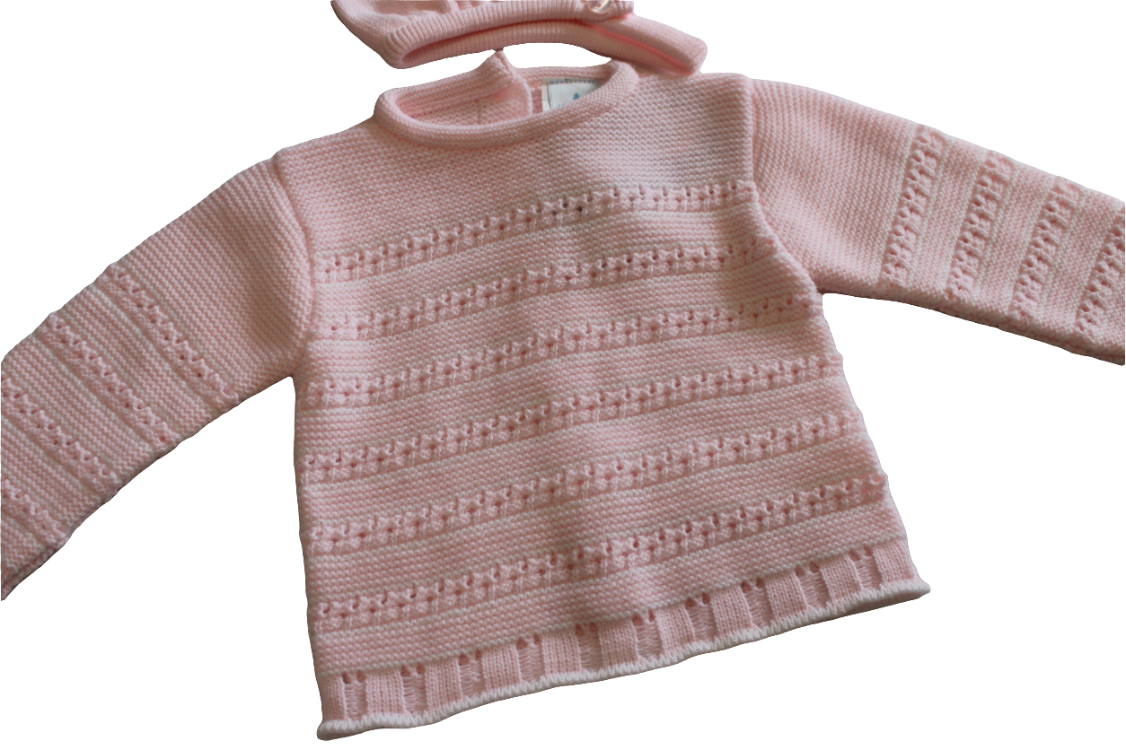 PINK BABY KNITTED SET - SARDON