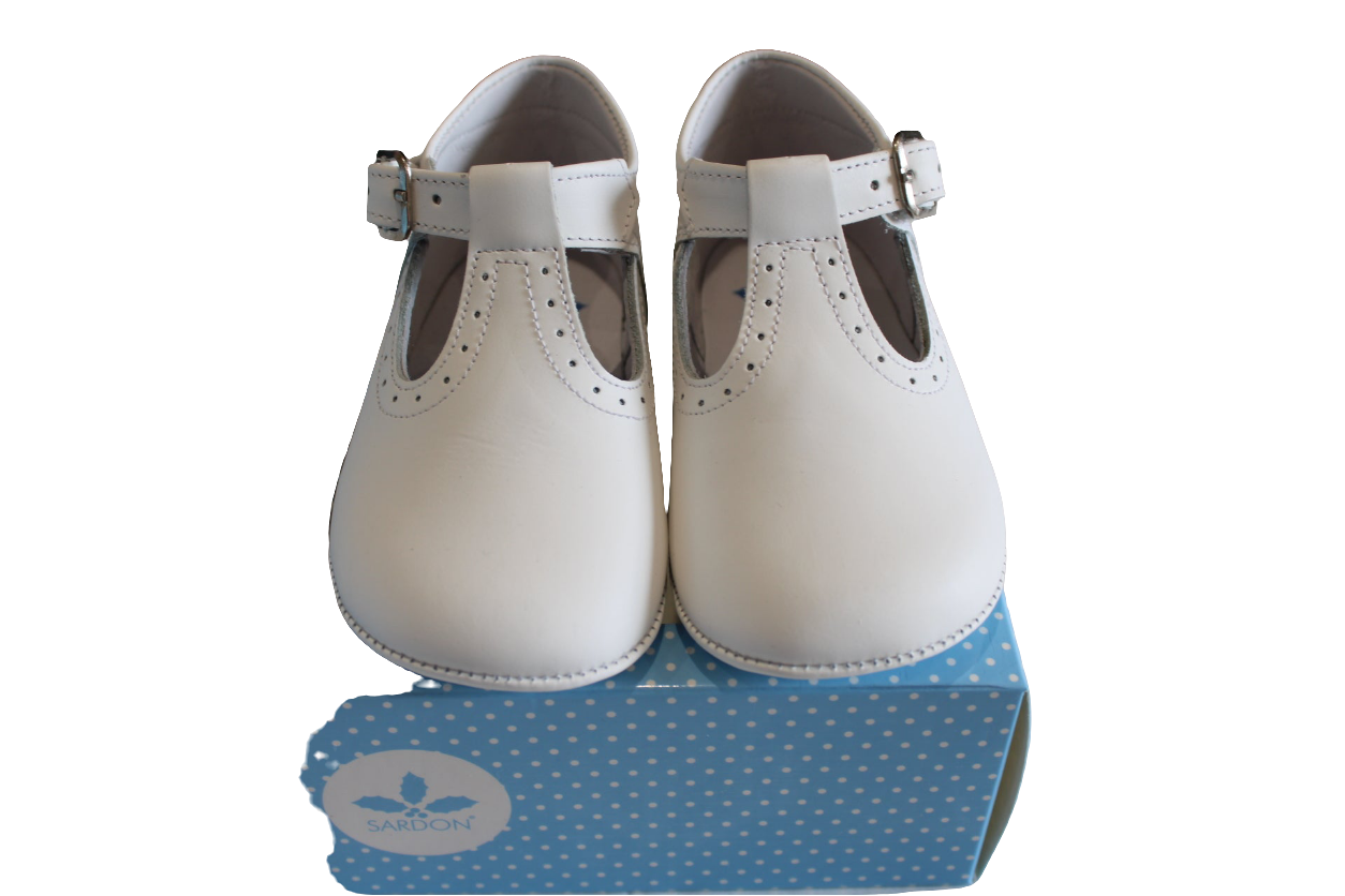 WHITE BOYS SOFT BOTTOM SHOES - SARDON