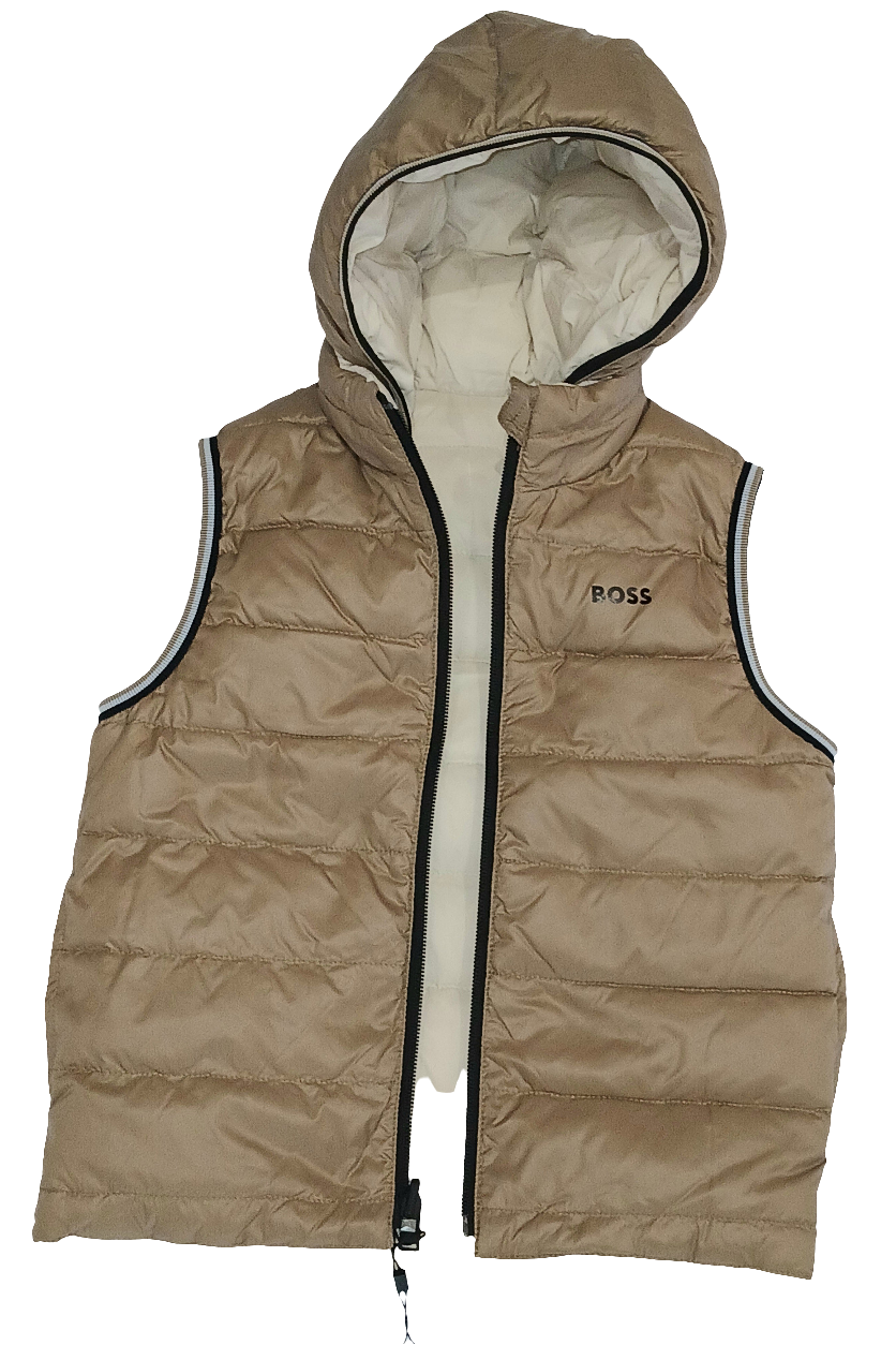REVERSIBLE CREAM/TAN BODYWARMER - BOSS