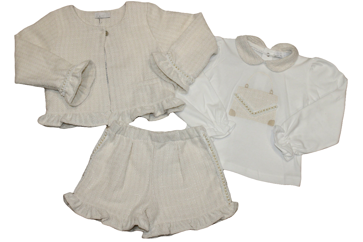 CREAM 3 PIECE TWEED SUIT - CHIC BY DEOLINDA