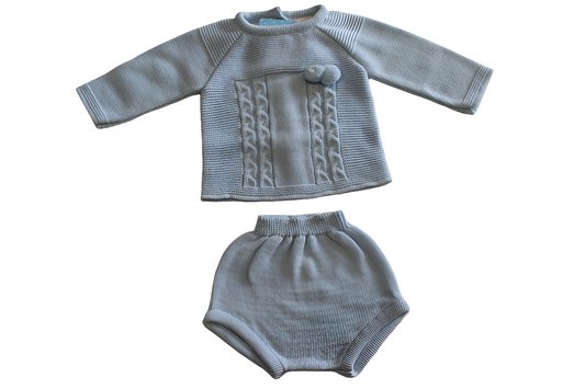 BLUE BABY BOY KNITTED SET - SARDON