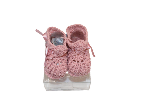 SARDON BABY GIRL PINK KNITTED BOOTIES