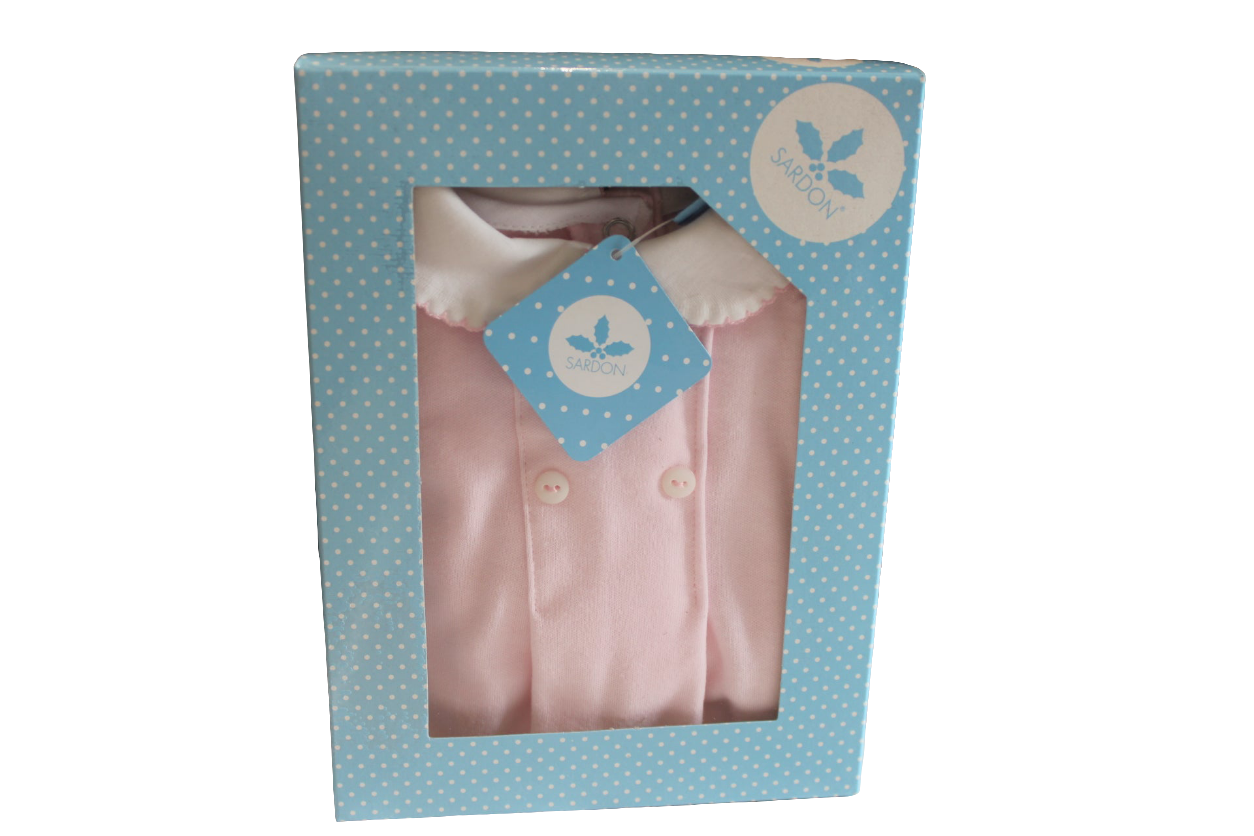 PINK & WHITE BABY GROW - SARDON