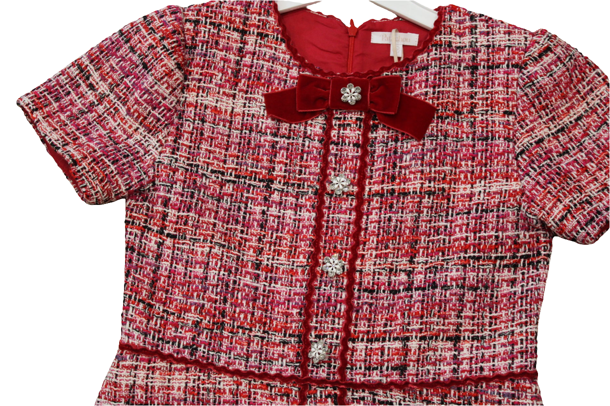 RED TWEED DRESS - PATACHOU