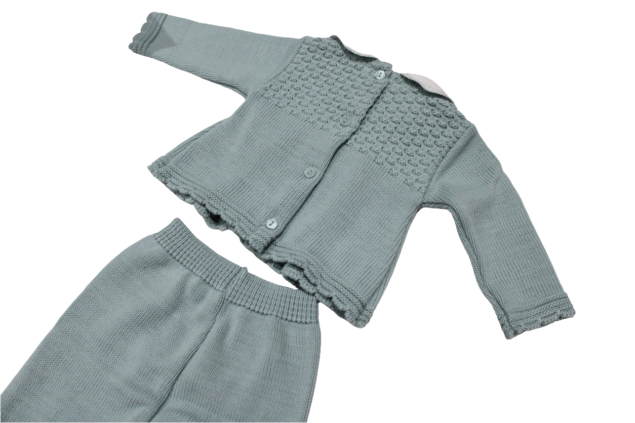 GREEN BABY GIRL KNITTED SET - SARDON