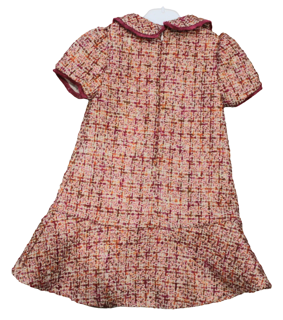 PINK TWEED DRESS WITH DIAMANTE BUTTONS - PATACHOU