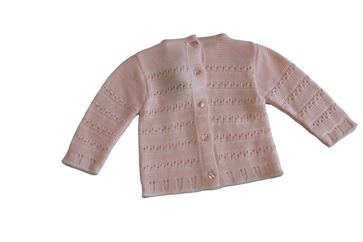PINK AND WHITE KNITTED TOP AND ROMPER BOTTOMS - SARDON