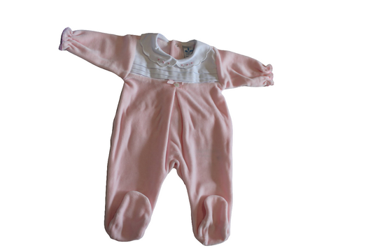 PINK BABY GROW WITH SCALLOP NECK - SARDON
