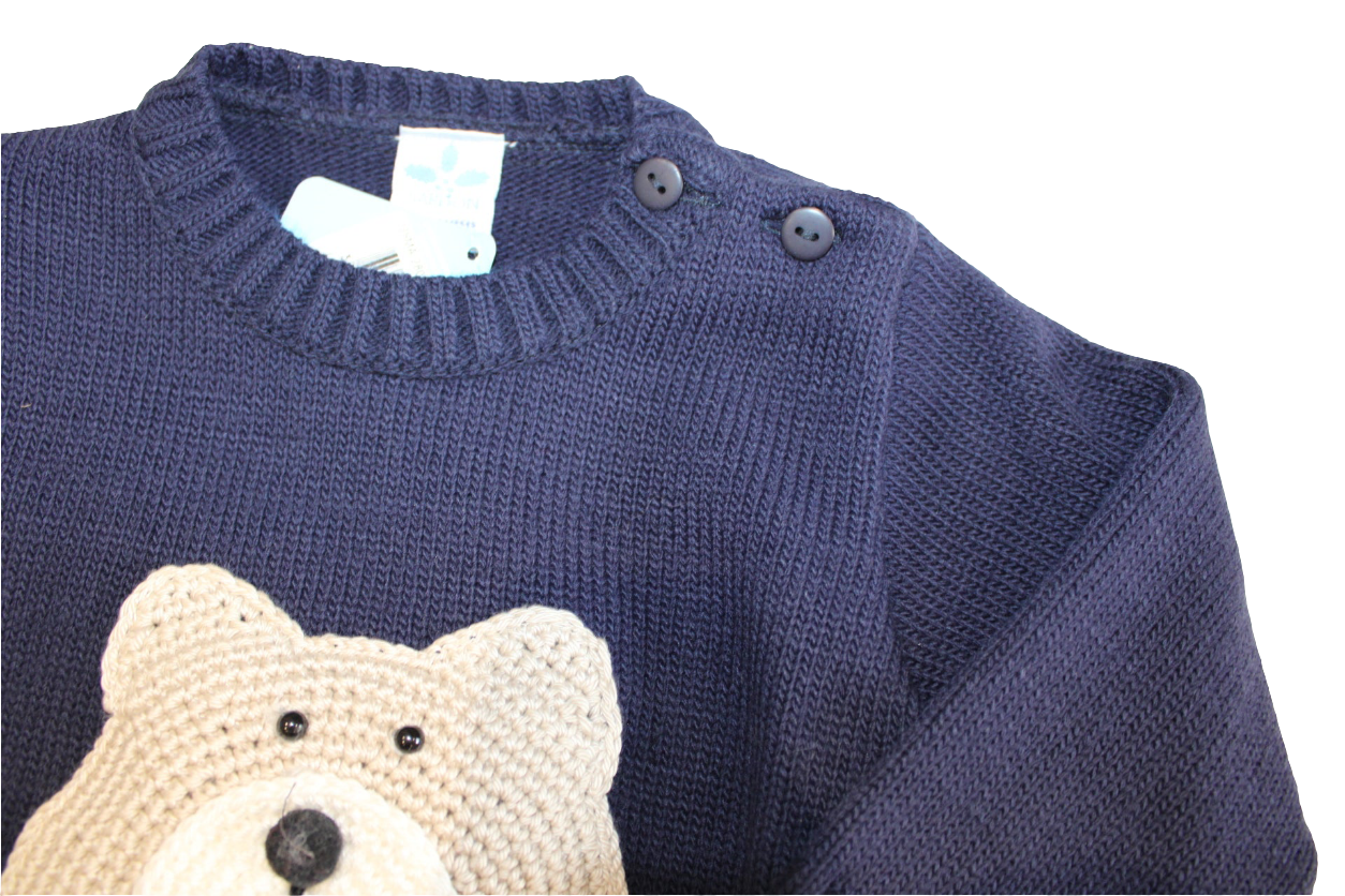 BABY NAVY JUMPER & GINGHAM BOTTOM SET - SARDON