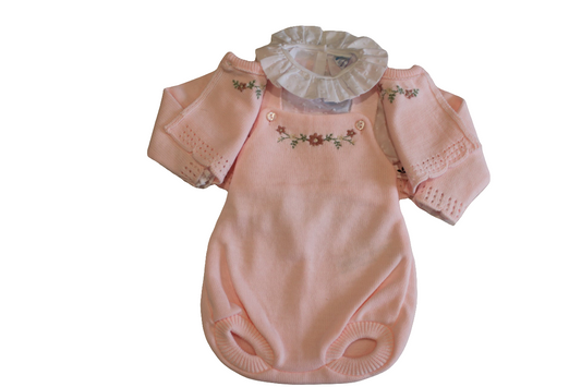 GIRLS PINK KNITTED 3 PIECE SET - SARDON