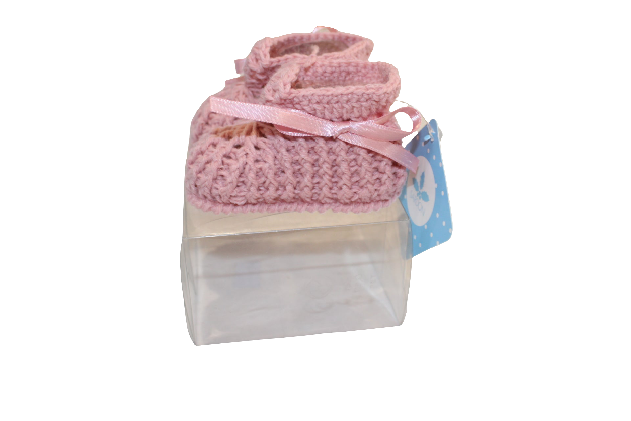 SARDON BABY GIRL PINK KNITTED BOOTIES