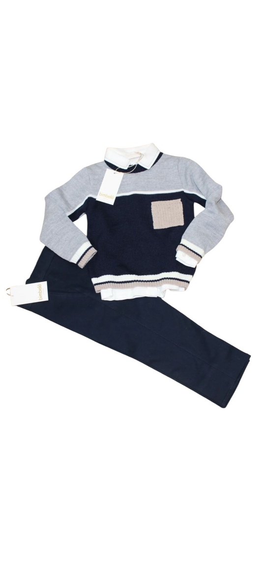 BIMBALÒ 3 PIECE BOYS SET IN NAVY & GREY
