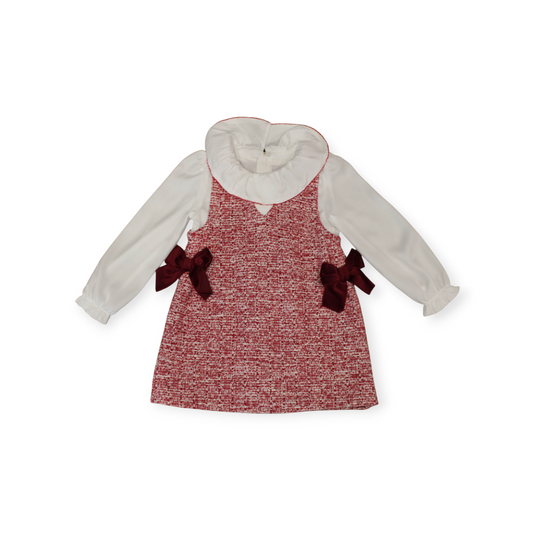GIRLS RED TWEED DRESS - MAYORAL
