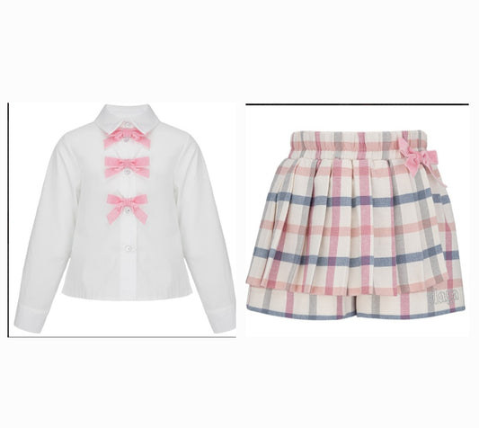 TARTAN SHORTS & BLOUSE - DAGA