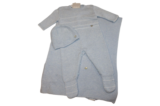 PAZ RODRIGUEZ BABY BOY BLUE KNITTED SET
