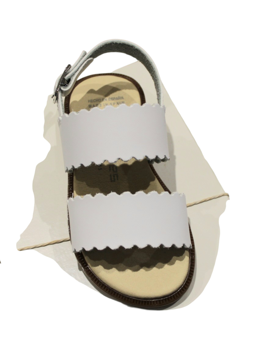Andanines Girls white leather sandals