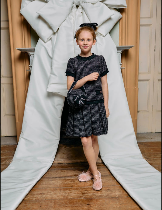 BLACK TWEED DRESS - PATACHOU