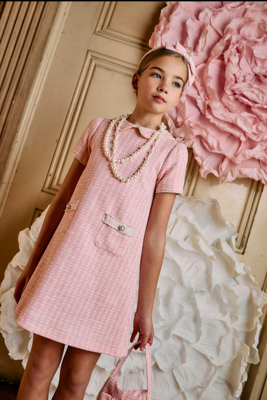 PINK TWEED DRESS - PATACHOU
