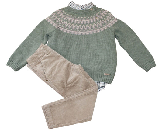 MARTIN ARANDA BOYS 3 PIECE BEIGE & GREEN