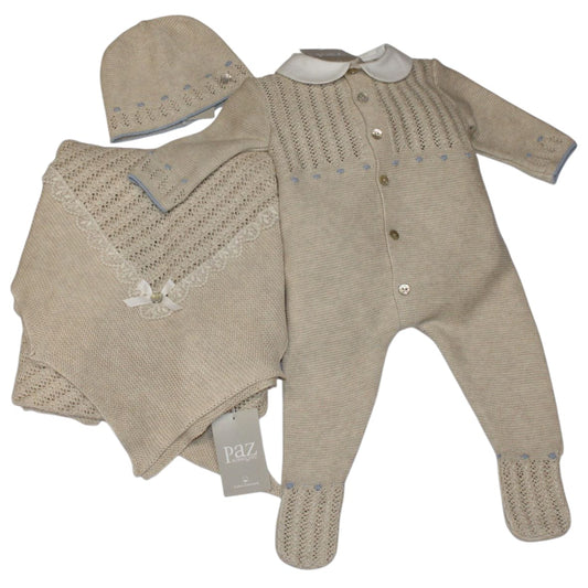 PAZ RODRIGUEZ BABY BOYS BEIGE SET