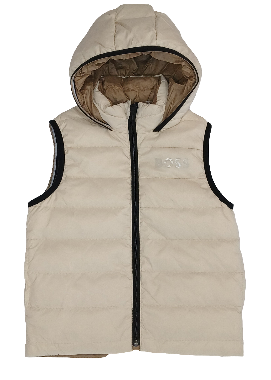 REVERSIBLE CREAM/TAN BODYWARMER - BOSS