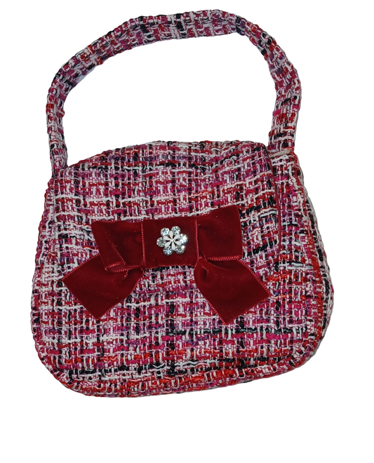 RED TWEED HANDBAG - PATACHOU
