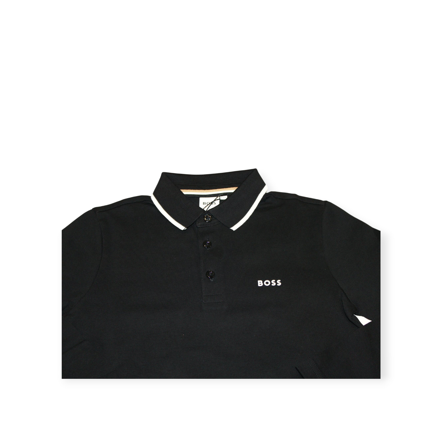 BOSS LONG SLEEVE BLACK POLO SHIRT