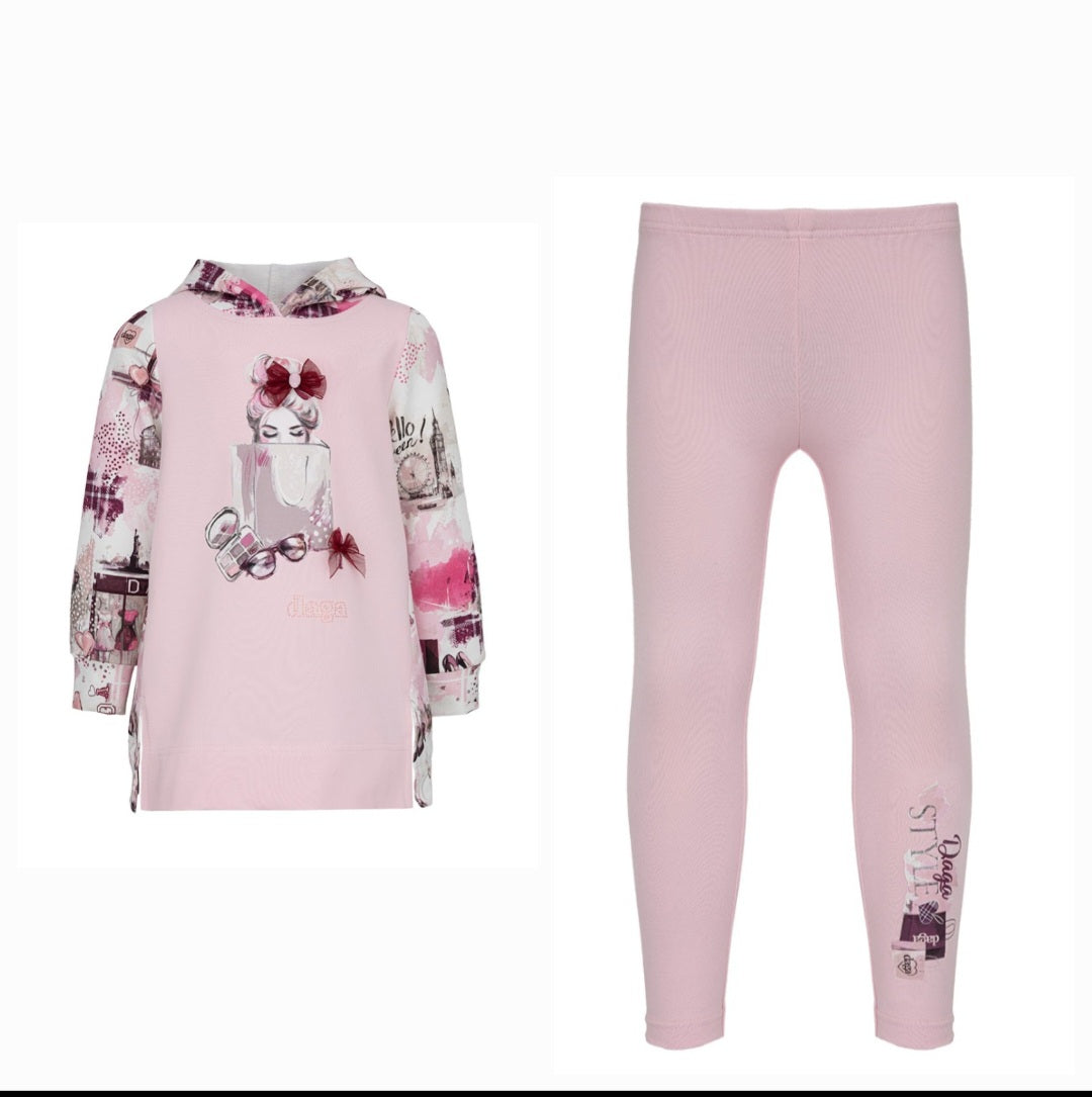PINK LEGGINGS & HOODIE SET - DAGA