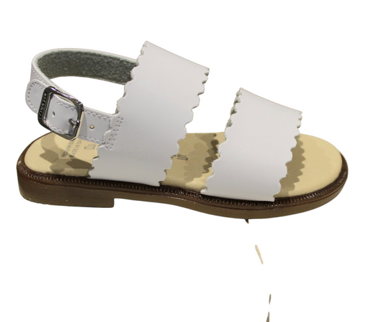 Andanines Girls white leather sandals
