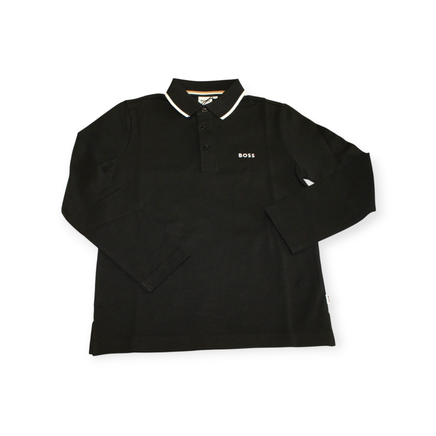 BOSS LONG SLEEVE BLACK POLO SHIRT