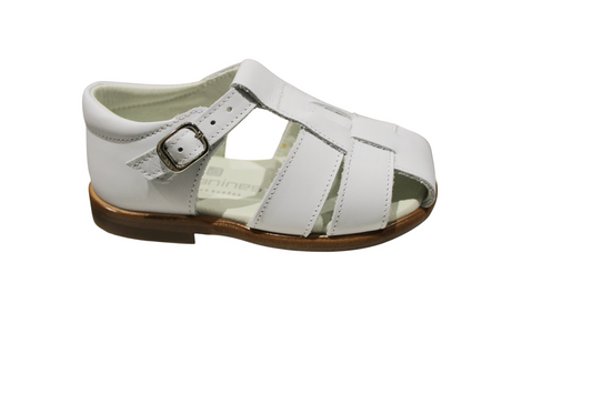 Andanines boys white leather sandals