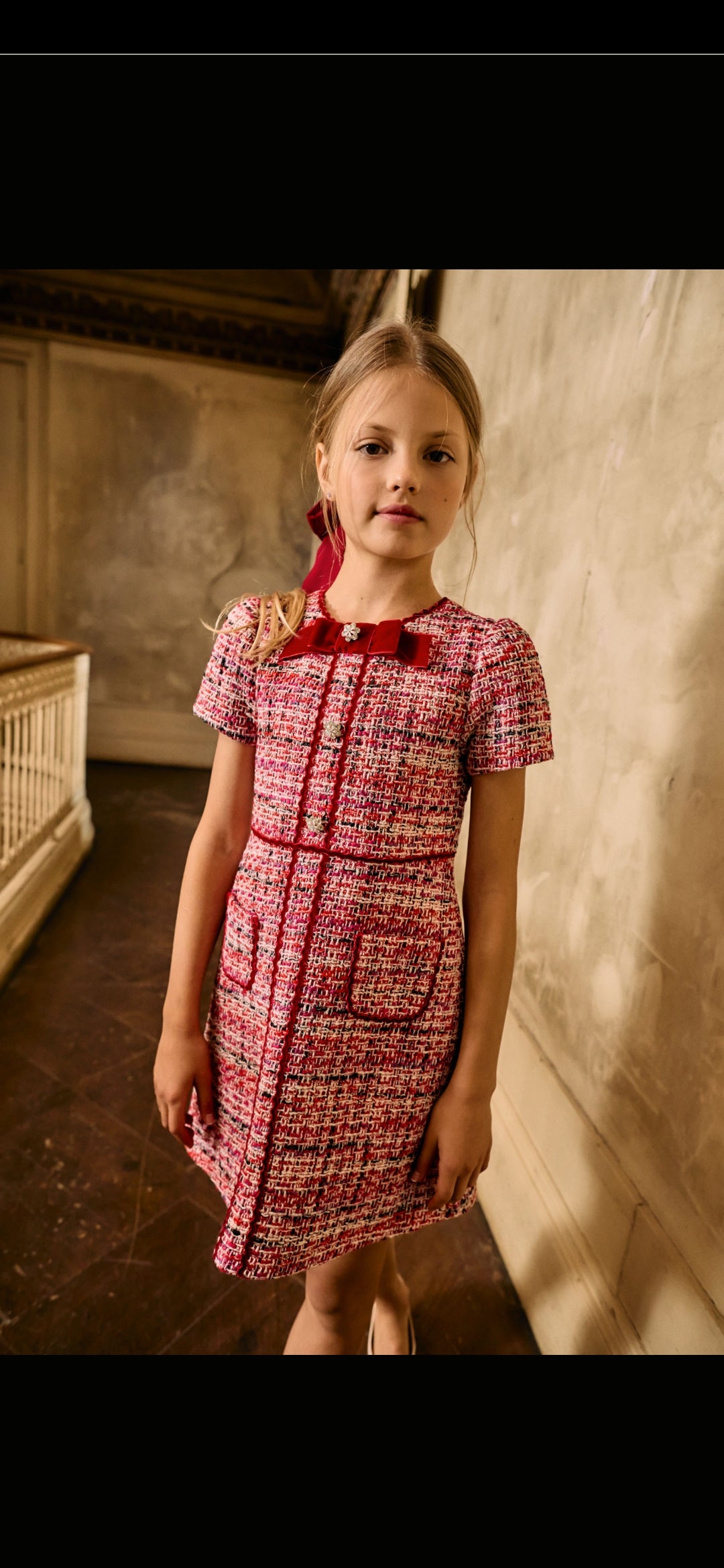 RED TWEED DRESS - PATACHOU