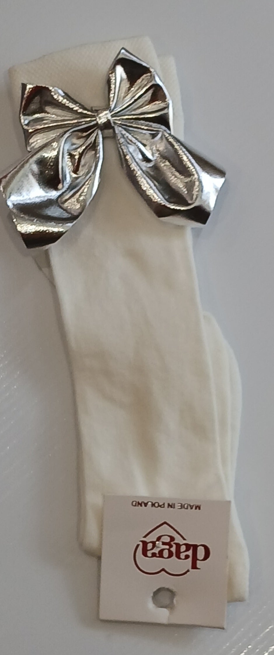 KNEE HIGH SOCKS WITH SLIVER BOW - DAGA